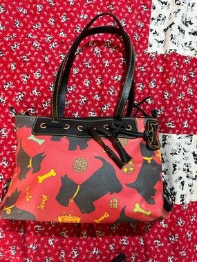 Dooney & Bourke Red Scottie Dog Canvas Tote